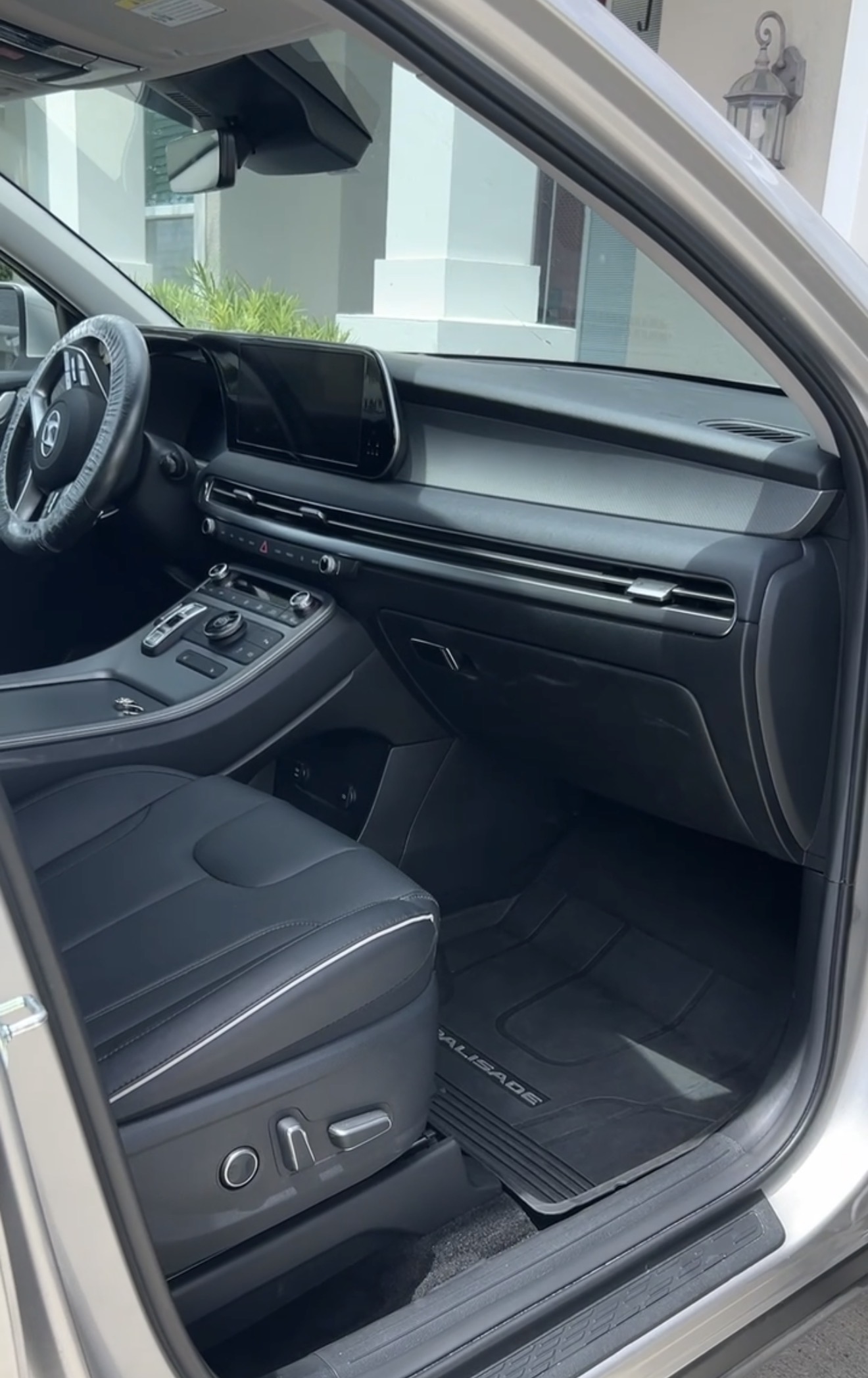 Clean black interior and dashboard after detailing